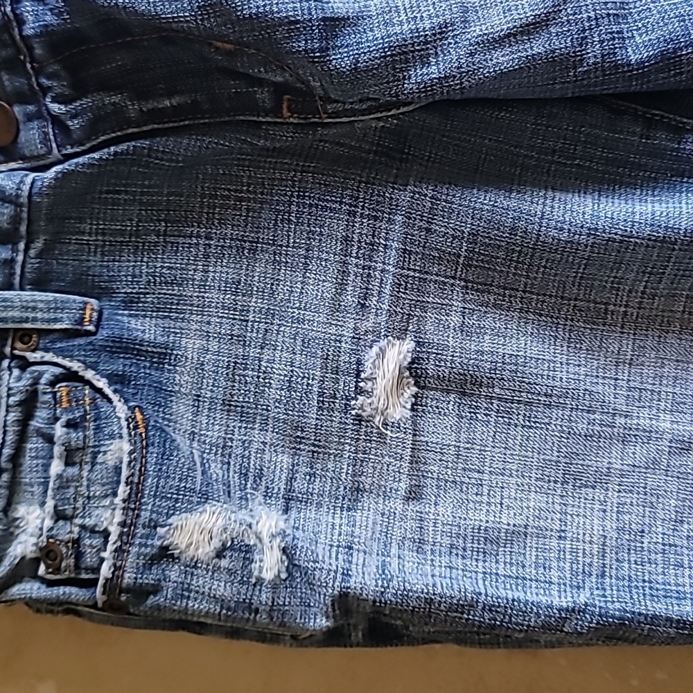 Sacred Blue Blue Low Rised BootCut Ripped Jeans - Picture 3 of 8